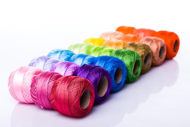 colorful embroidery threads